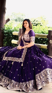 RADHVI BIZ Embroidered Semi Stitched Lehenga Choli