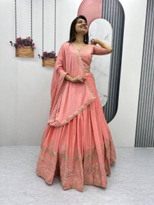 Closin Embroidered Semi Stitched Lehenga Choli