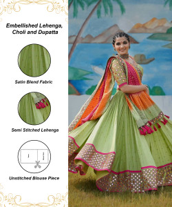 Mert India Digital Print Semi Stitched Lehenga Choli