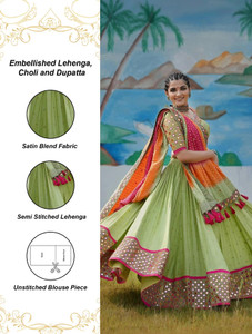 Mert India Digital Print Semi Stitched Lehenga Choli