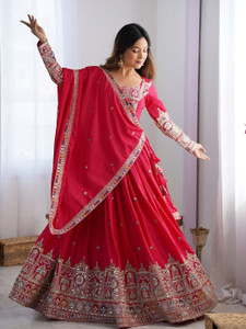 Udbhav Export Embroidered Semi Stitched Lehenga Choli