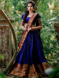 R K INFINITIVE Solid Semi Stitched Lehenga Choli