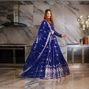 legacyethnic Embroidered Semi Stitched Lehenga Choli