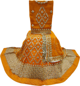 MANTUSHTI Embroidered Semi Stitched Rajasthani Poshak