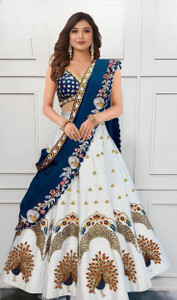 KalyaniTextile Embroidered Semi Stitched Lehenga Choli