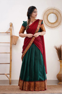 BRIHANNALA Self Design Semi Stitched Lehenga Choli