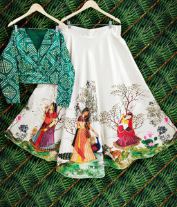SEIKETSU Printed Semi Stitched Lehenga Choli