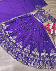 R K ENTERPRISE Embroidered Semi Stitched Lehenga Choli