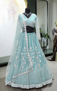 Udbhav Export Embroidered Semi Stitched Lehenga Choli