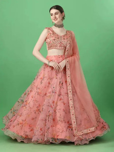 KESHAVI CREATION Printed Semi Stitched Lehenga Choli