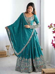 TILKI Embroidered Semi Stitched Lehenga Choli