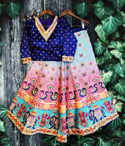 SEIKETSU Digital Print Semi Stitched Lehenga & Crop Top