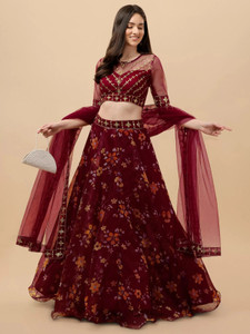 KESHAVI CREATION Embroidered, Printed Semi Stitched Lehenga Choli
