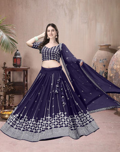 F Plus fashion Embroidered Semi Stitched Lehenga Choli