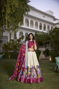 SHENKY Printed Semi Stitched Lehenga Choli