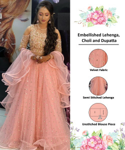 Aatvi Embellished Semi Stitched Lehenga Choli