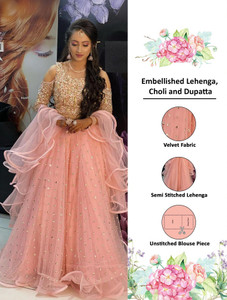 Aatvi Embellished Semi Stitched Lehenga Choli