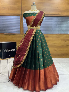 Fabcartz Self Design Semi Stitched Lehenga Choli