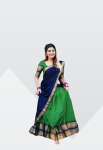 Smileyfashion Ikat Semi Stitched Lehenga Choli