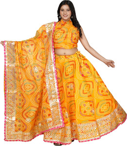 PAHNAVA Printed Semi Stitched Lehenga Choli