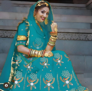 MADHUR HAND WORK ART Embroidered, Embellished Semi Stitched Rajasthani Poshak