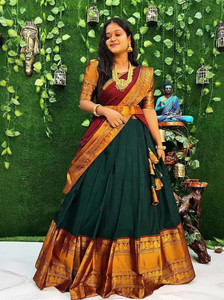 Utsav Fab Solid, Self Design Semi Stitched Lehenga Choli
