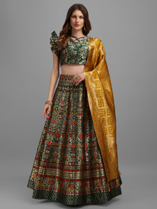 PURVAJA Printed Semi Stitched Lehenga Choli