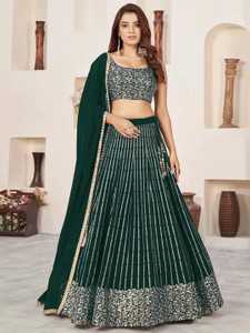 MAABHAVANI CREATION Embroidered Semi Stitched Lehenga Choli