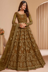 Cute Fellow Embroidered Semi Stitched Lehenga Choli