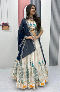 Trijal Fab Embroidered Semi Stitched Lehenga Choli