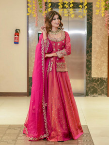 Kedar Fab Embroidered Stitched Lehenga & Kurta