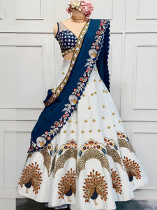 BALAJI TEXTILES Embroidered, Embellished Semi Stitched Lehenga Choli