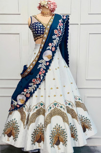 Hemlata Embroidered, Embellished Semi Stitched Lehenga Choli