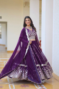 Kedar Fab Embroidered, Embellished Semi Stitched Lehenga Choli