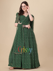 Nepyun Collection Bandhani, Digital Print Semi Stitched Lehenga Choli