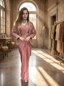 Starly Solid Stitched Lehenga with Jacket