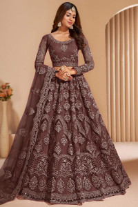 Cute Fellow Embroidered Semi Stitched Lehenga Choli