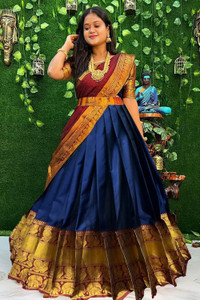 Fayba Solid, Self Design Semi Stitched Lehenga Choli