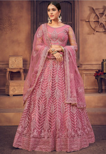 Cute Fellow Embroidered Semi Stitched Lehenga Choli