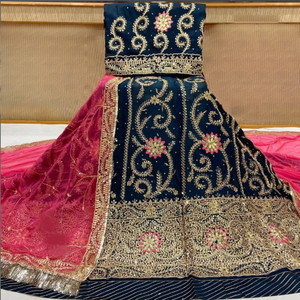 MADHUR HAND WORK ART Embroidered, Embellished Semi Stitched Rajasthani Poshak