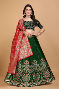 SWAMI STUDIO Self Design Semi Stitched Lehenga Choli