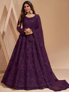 Cute Fellow Embroidered Semi Stitched Lehenga Choli