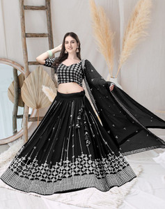 F Plus fashion Embroidered Semi Stitched Lehenga Choli