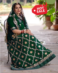 Hemlata Embroidered, Embellished Semi Stitched Rajasthani Poshak