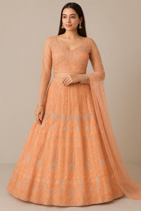 TRIVORA Embroidered Semi Stitched Lehenga Choli