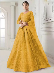 ROKKLIKE Embroidered Semi Stitched Lehenga Choli