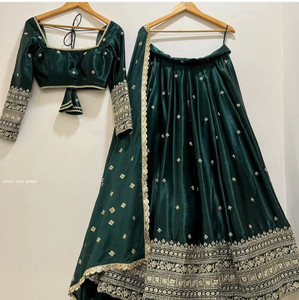 niklu fashion Solid, Embroidered Semi Stitched Lehenga Choli