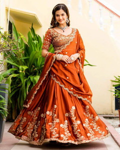 Trivety Embroidered Semi Stitched Lehenga Choli