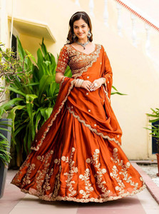Trivety Embroidered Semi Stitched Lehenga Choli