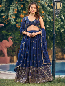 HOUSE OF COMMON Embroidered Semi Stitched Rajasthani Poshak